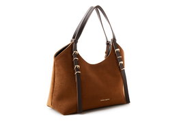 Vince Camuto Bolso Cremona Suede Brown de Polipiel Marrón